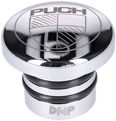 Benzinetank Dop Puch Maxi Metaal / Chroom Duwdop [Met Puch Logo] Type1