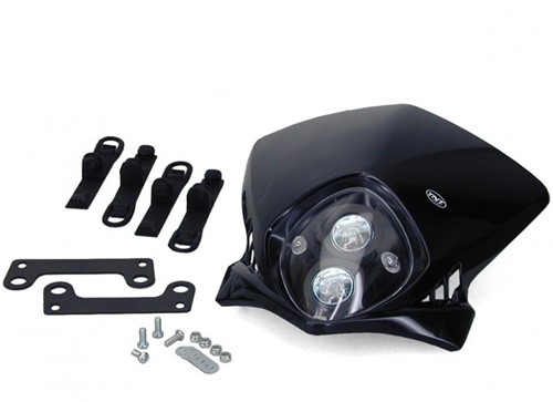 Koplamp Unit Duke Zwart Derbi Senda  / Cpi SM / Cpi SMX / Beta RR Motard/ Aprilia RX50 Enduro / Yamaha Dt 50 R / Rieju RR 50 / Rieju MRT / Gilera SMT 50 / Gilera Zulu / Honda MT / Honda MTX / Malaguti