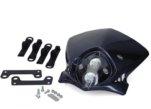 Koplamp Unit Duke Carbon Derbi Senda  / Cpi SM / Cpi SMX / Beta RR Motard/ Aprilia RX50 Enduro / Yamaha Dt 50 R / Rieju RR 50 / Rieju MRT / Gilera SMT 50 / Gilera Zulu / Honda MT / Honda MTX / Malagut
