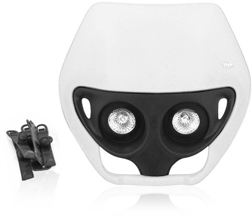 Koplamp Unit Wit Derbi Senda  / Cpi SM / Cpi SMX / Beta RR Motard/ Aprilia RX50 Enduro / Yamaha Dt 50 R / Rieju RR 50 / Rieju MRT / Gilera SMT 50 / Gilera Zulu / Honda MT / Honda MTX / Malaguti XTM /