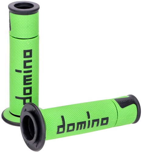 Handvatset Domino A450 on-road Groen / zwart Scooter Schakelbrommer (Uiteinde Open)