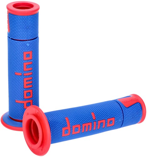 Handvatset Domino A450 on-road Blauw / Rood Scooter Schakelbrommer (Uiteinde Open)