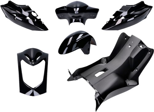 Kappenset voor Kymco Agility FAT 50 4T - Zwart - 6 Delig - V.a 2008 T/m 2017