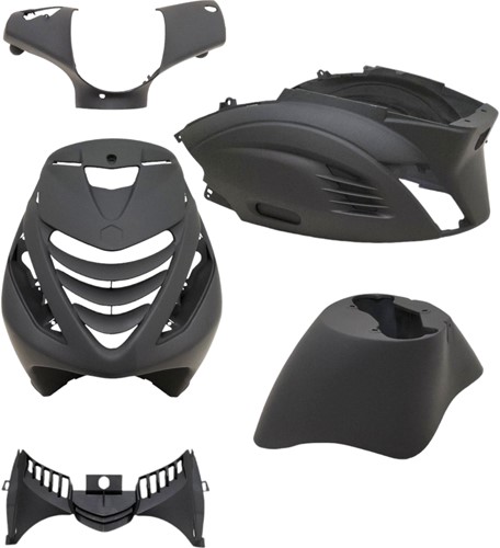 Kappenset RS-1 Piaggio Zip 50 2T / 4T - Mat Zwart