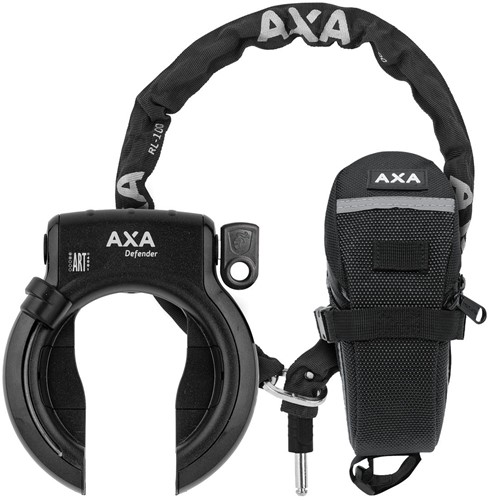 Fiets Ringslot Axa Defender Met RLC 100 Insteekketting En Zadeltasje