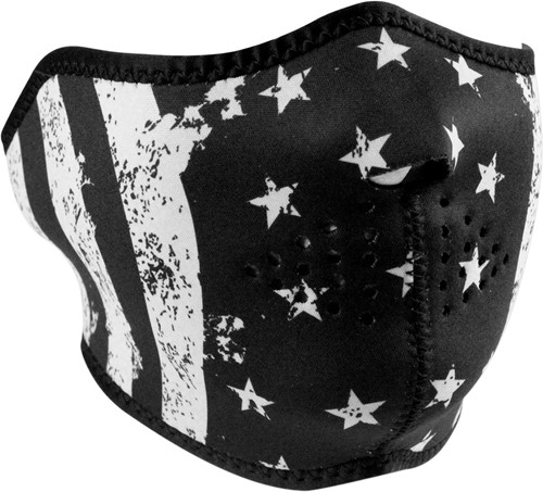 Half Masker Neopreen Black / White Flag