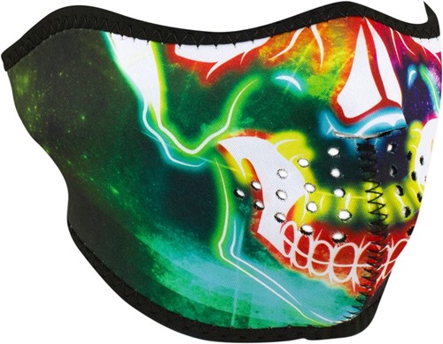Half Masker Neopreen Neon Skull