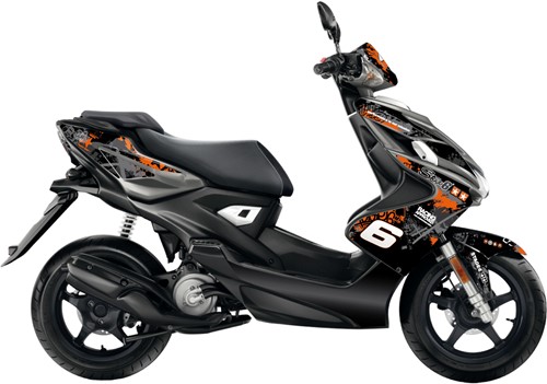 Sticker Set Stage6 voor Yamaha Aerox 50 2T V.a 2013 / MBK Nitro 50 2T V.a 2013 - Oranje / Zwart