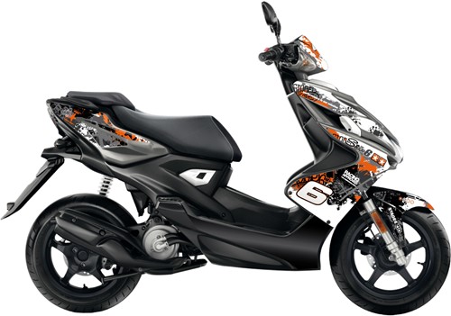 Sticker Set Stage6 voor Yamaha Aerox 50 2T V.a 2013 / MBK Nitro 50 2T V.a 2013 - Oranje / Wit