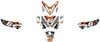 Sticker Set Stage6 voor Yamaha Slider / MBK Stunt - Oranje / Wit-2