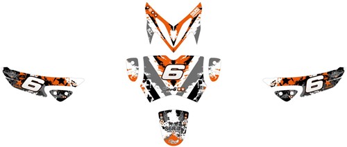 Sticker Set Stage6 voor Yamaha Slider / MBK Stunt - Oranje / Wit-2
