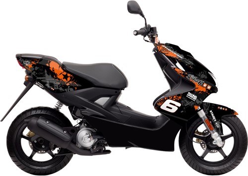 Sticker Set Stage6 voor Yamaha Aerox 50 2T T/m 2012 / MBK Nitro 50 2T - Oranje / Zwart 