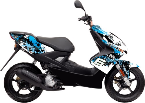 Sticker Set Stage6 voor Yamaha Aerox 50 2T T/m 2012 / MBK Nitro 50 2T - Blauw / Zwart