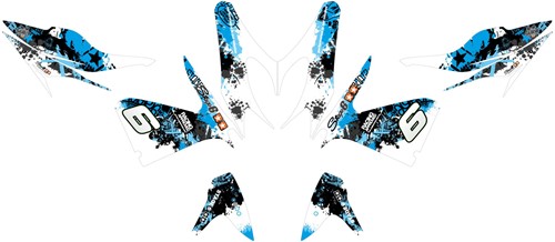 Sticker Set Stage6 voor Yamaha Aerox 50 2T T/m 2012 / MBK Nitro 50 2T - Blauw / Zwart-2