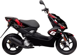 Sticker Set Stage6 voor Yamaha Aerox 50 2T T/m 2012 / MBK Nitro 50 2T - Rood / Zwart