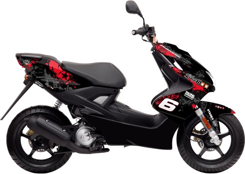 Sticker Set Stage6 voor Yamaha Aerox 50 2T T/m 2012 / MBK Nitro 50 2T - Rood / Zwart