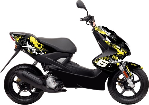Sticker Set Stage6 voor Yamaha Aerox 50 2T T/m 2012 / MBK Nitro 50 2T - Geel / Zwart