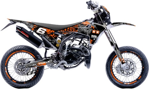 Sticker Set Stage6 voor Fantic XM 50  - Oranje / Zwart