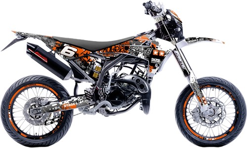 Sticker Set Stage6 voor Fantic XM 50  - Oranje / Wit