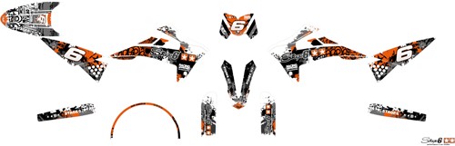 Sticker Set Stage6 voor Fantic XM 50  - Oranje / Wit-2