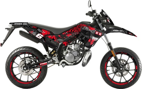 Sticker Set Stage6 voor Derbi Senda SM 50 X-treme / Derbi Senda R 50 X-treme / Gilera RCR / Gilera SMT vanaf bouwjaar 2018 - Rood