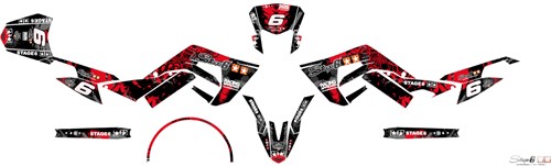 Sticker Set Stage6 voor Derbi Senda SM 50 X-treme / Derbi Senda R 50 X-treme / Gilera RCR / Gilera SMT vanaf bouwjaar 2018 - Rood-2