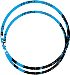 Velgrand Sticker Set Stage6 Blauw - Zwart - voor 12inch wielen (Geschikt Voor 2 Velgen L+R)