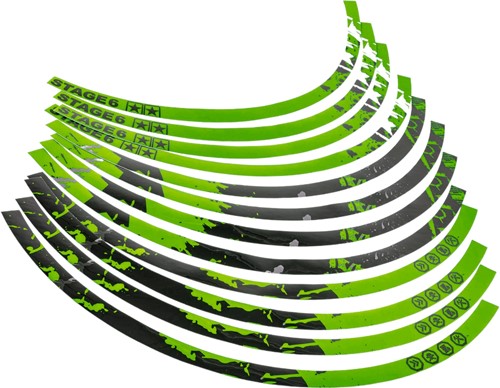 Velgrand Sticker Set Stage6 Groen - Zwart - voor 17inch wielen (Geschikt Voor 2 Velgen L+R)-2