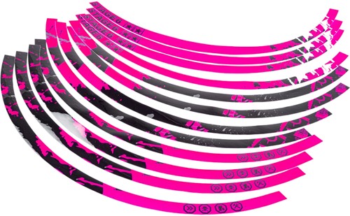 Velgrand Sticker Set Stage6 Roze - Zwart - voor 10inch wielen (Geschikt Voor 2 Velgen L+R)