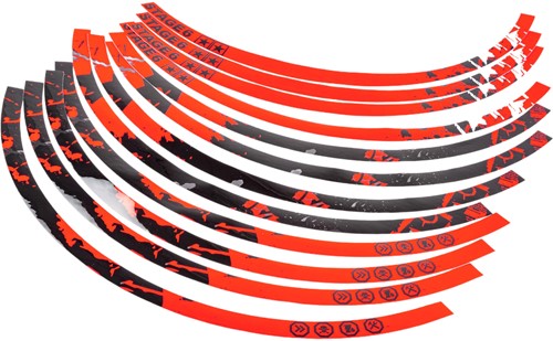 Velgrand Sticker Set Stage6 Rood - Zwart - voor 17inch wielen (Geschikt Voor 2 Velgen L+R)