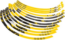 Velgrand Sticker Set Stage6 Geel - Zwart - voor 10inch wielen (Geschikt Voor 2 Velgen L+R)