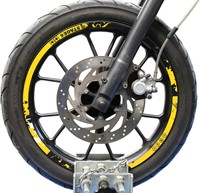 Velgrand Sticker Set Stage6 Geel - Zwart - voor 12inch wielen (Geschikt Voor 2 Velgen L+R)