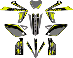 Sticker Set Doppler Geel / Zwart / Grijs Rieju MRT Bouwjaar 2009 t/m 2022