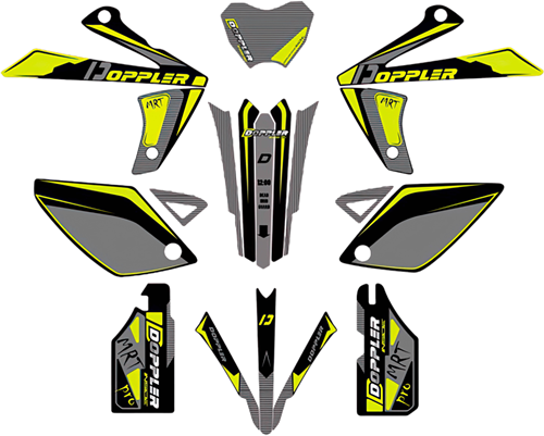 Sticker Set Doppler Geel / Zwart / Grijs Rieju MRT Bouwjaar 2009 t/m 2022