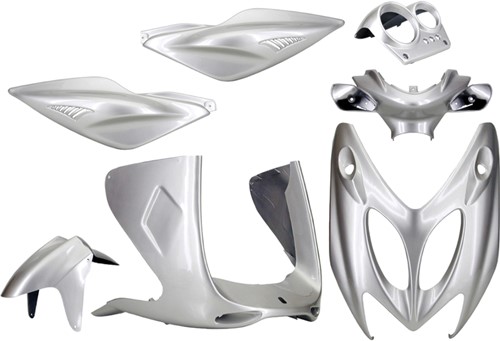 Kappenset Zilver Grijs Yamaha Aerox T/m 2012 / MBK Nitro - 7 Delig