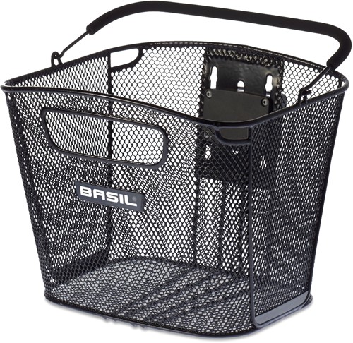 Metalen Fietsmand Basil Bold Front KF 28 x 34 x 27 cm - zwart (Zonder Montagesteun)