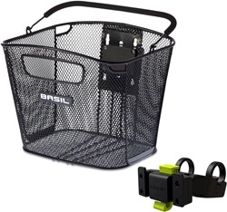 Metalen Fietsmand Basil Bold Front KF 28 x 34 x 27 cm - Zwart (Met KF Handlebar Holder)