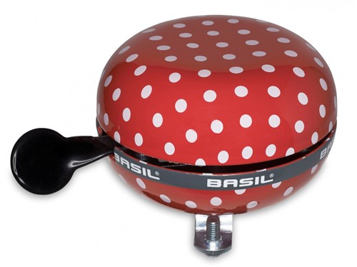 Basil Fietsbel Polkadot Ø 80mm Rood / Wit