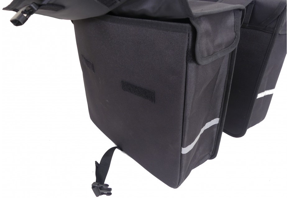 Verslaafde Dierentuin s nachts hun EDGE Dubbele Fietstas / E-bike Luxe Shopper 40 Liter 38x40x14cm Zwart  Cityparts