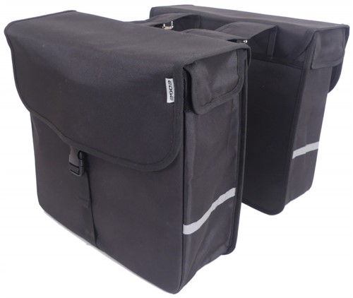 EDGE Dubbele Fietstas / E-bike Luxe Shopper 40 Liter 38x40x14cm Zwart