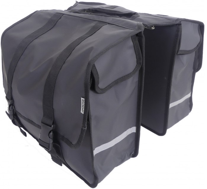 Foto sneeuw achterlijk persoon EDGE Dubbele Fietstas / E-bike Transporter 40 Liter 33x39x15cm Zwart  Cityparts