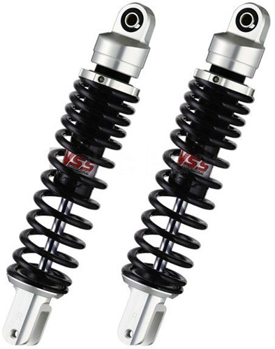 Schokbreker set YSS E Serie Gasgevuld Suzuki Burgman 650cc 370mm Zwart/Zilver