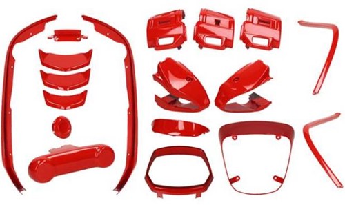 Complete Stylingkit / Sierlijst Set Vespa Sprint Rosso Rood (Voor Modellen V.a 2018)
