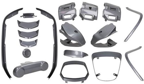 Complete Stylingkit / Sierlijst Set Vespa Agaat Grijs (Voor Modellen V.a 2018)