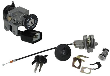contactslot set peugeot v-clic 4t / baotian speedy 4t / kymco filly 4t / baotian BT49QT-9 inclusief tankdop