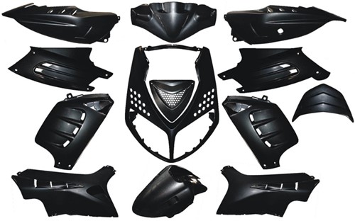 Kappenset voor Peugeot Speedfight 2 - Zwart Metalic - 13 delig