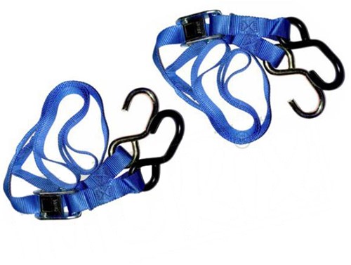 spanbanden set blauw universeel scooter / motorfiets 2 stuks