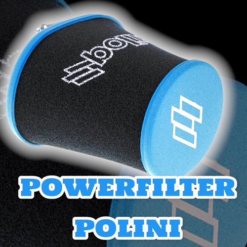 Powerfilter POLINI Big Evo Zwart / Blauw Recht Ø48 203.0150-3