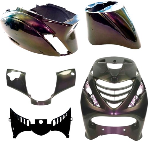 Kappenset Piaggio Zip SP look glans dragon cameleon 5-delig