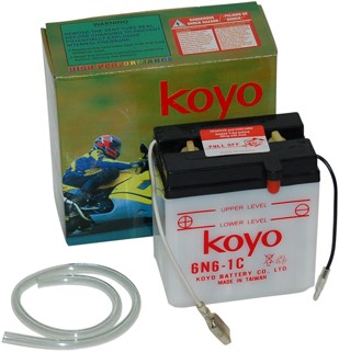 Technologie wenselijk sponsor Accu KOYO 6N6-1C 6Volt 6Ah voor Kawasaki AR50 / universeel brommer 97 x 55  x 110mm zuur accu Cityparts